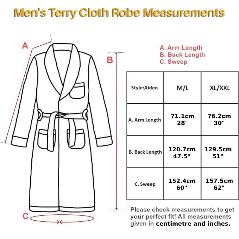 Mens Terry Cloth Robe (Black): image 3