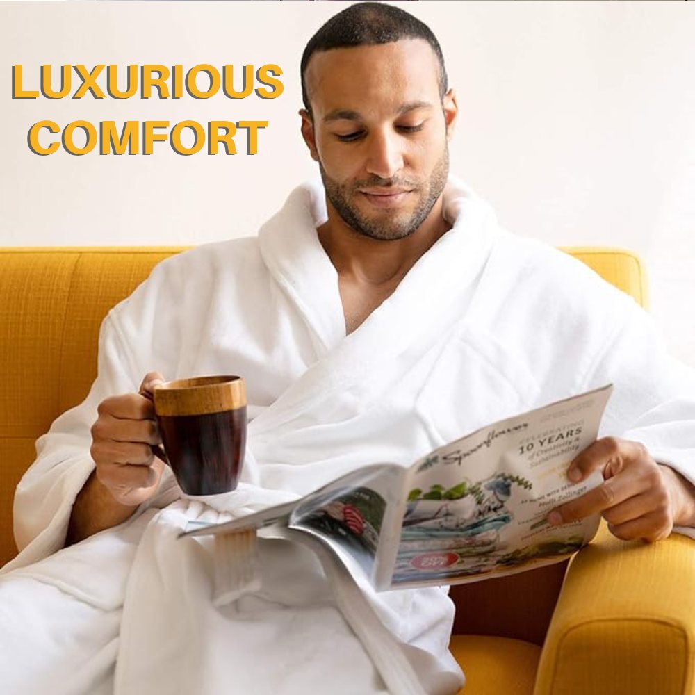 Mens Terry Cloth Robe (Black): image 4