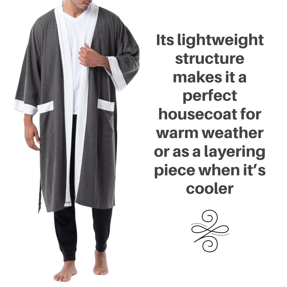 Waffle Bath Robe (Heather Charcoal): image 3