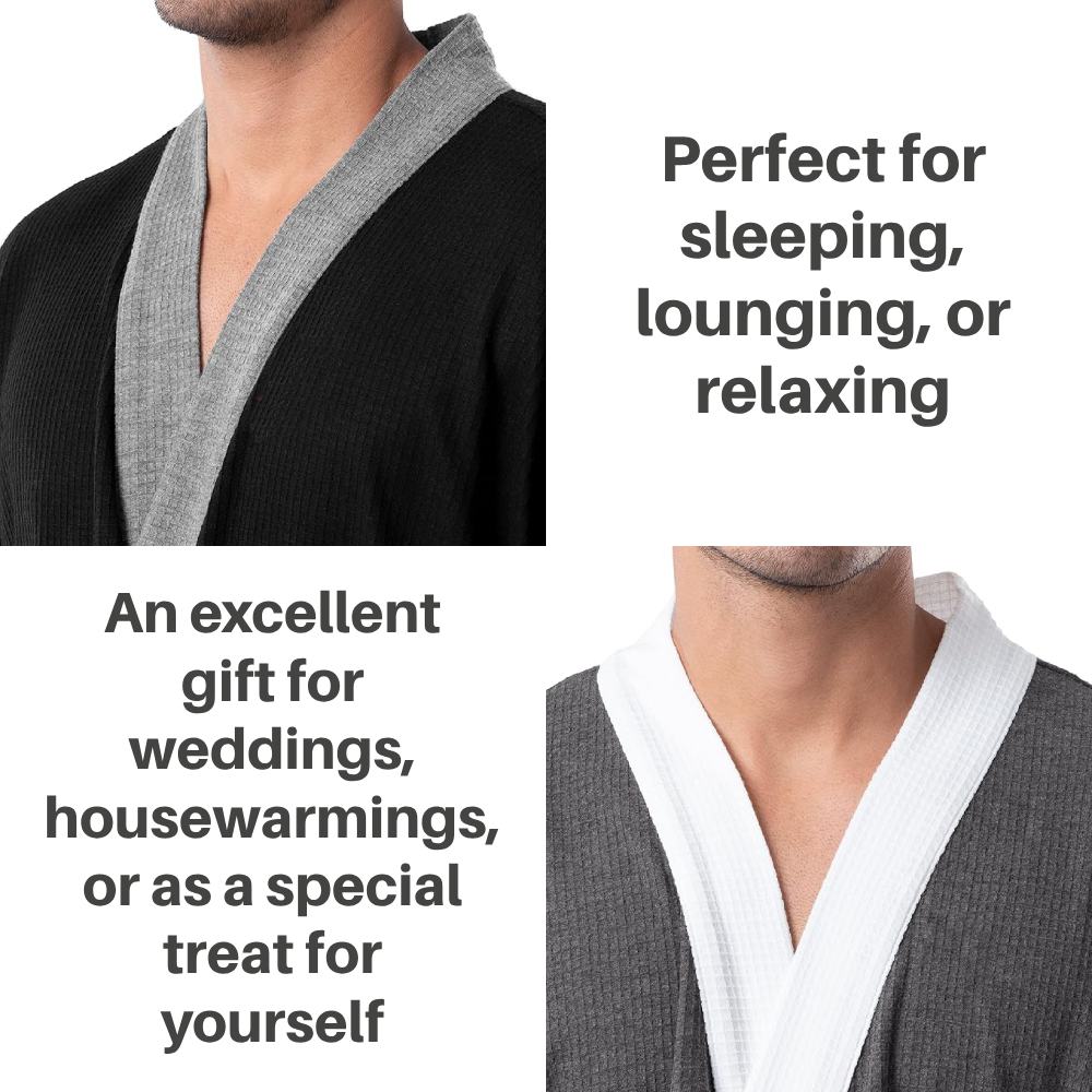 Waffle Bath Robe (Heather Charcoal): image 5