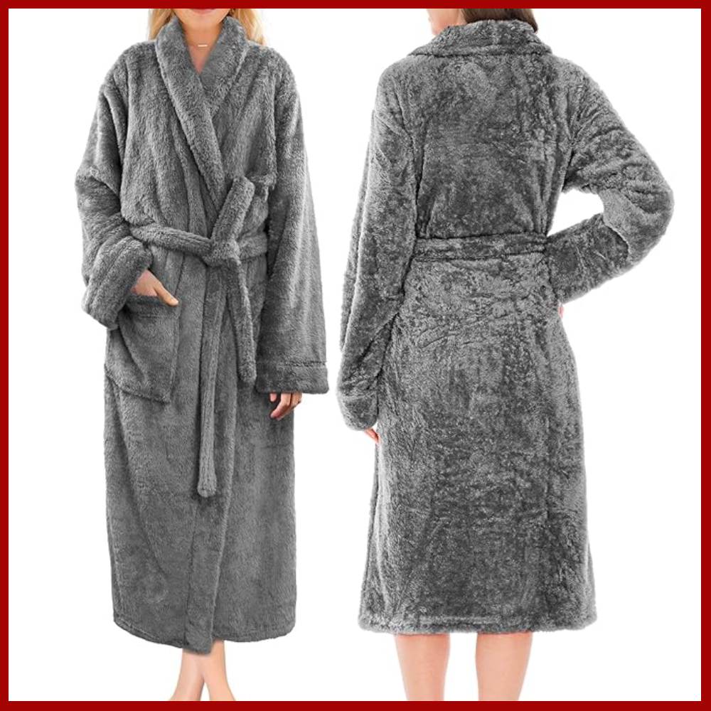 Ladies Fluffy Robe (Gray)